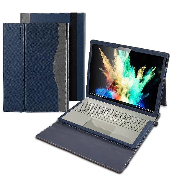Деловые футляры для планшетов из искусственной кожи для microsoft Surface Book 2 15-дюймовый чехол для планшета 1" откидная крышка с ремешком на руку и держателем для ручек