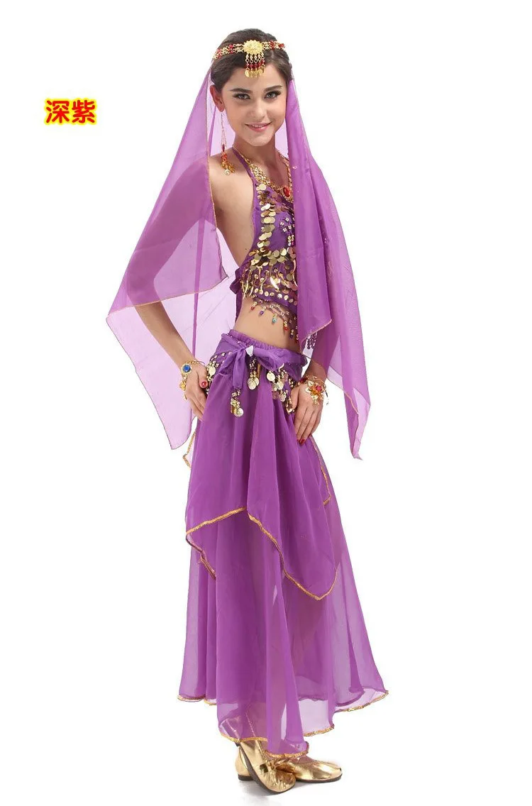 Комплект из 4 предметов монета Египетский костюм для танца живота Болливуда