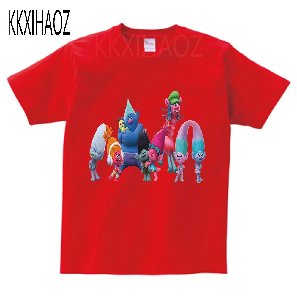 Новинка 2020 футболка с мультяшным принтом троллей для мальчиков и девочек