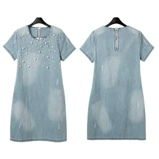 2018 платье большого размера 5XL женское джинсовое сарафан Vestido лето-весна стильное