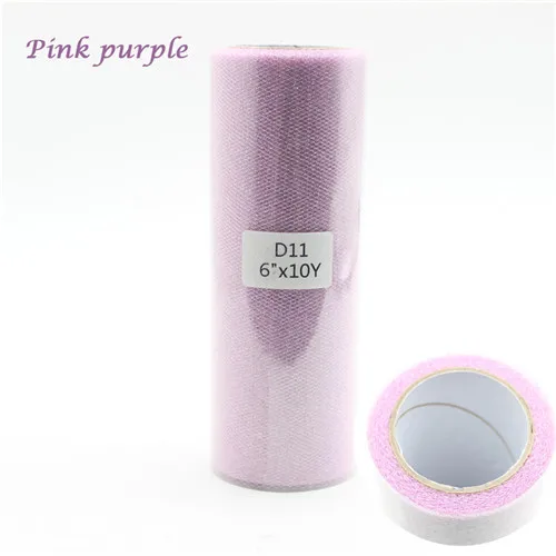 Pink purple 15 см 10yd тени с металлическим блеском тюль рулон Свадебные вечерние украшения катушка пачка упаковка для подарка на день рождения Рождество события поставки - Цвет: Pink purple