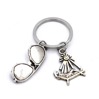 beach lover keychain beach chair sunglasses charm keyring jewelry gifts for women
