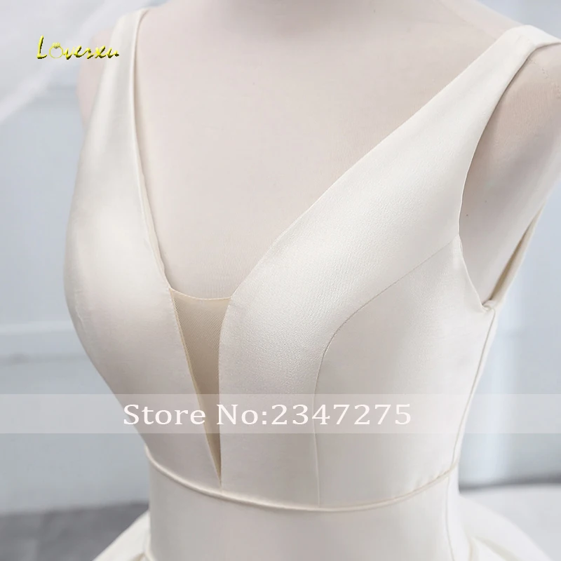 Loverxu Vestido De Noiva сексуальное винтажное свадебное платье с вырезом лодочкой с часовым шлейфом простое матовое атласное свадебное платье трапециевидной формы размера плюс