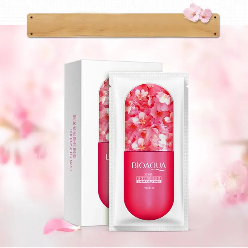 Sakura Bioaqua растение желе лист маска глубокий увлажняющий, увлажнение желе маска для лица предотвращает уточнение старения Anne - Цвет: Sakura