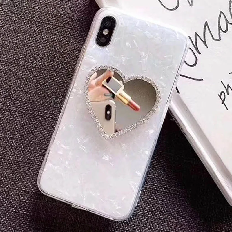 Роскошный зеркальный чехол для телефона с сердцем iphone XR XS MAX мягкий силиконовый TP