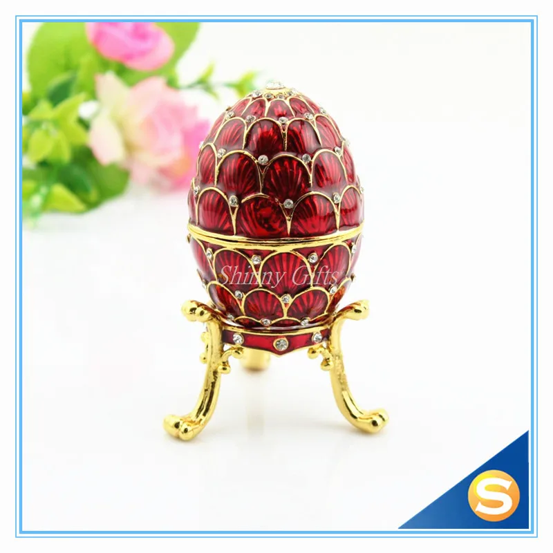 Hand- Painted Vintage Style Faberge Egg with Rich Enamel and Sparkling Rhinestones Jewelry Trinket Box Easter Gifts | Дом и сад