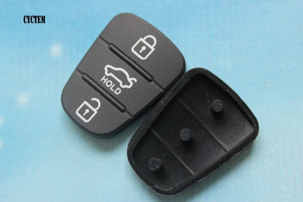 CYCTEM Rubber Button Pad Fit For Hyundai Solaris Accent Tucson l30 Kia Rio Ceed Flip Remote Car Key Shell | Автомобили и