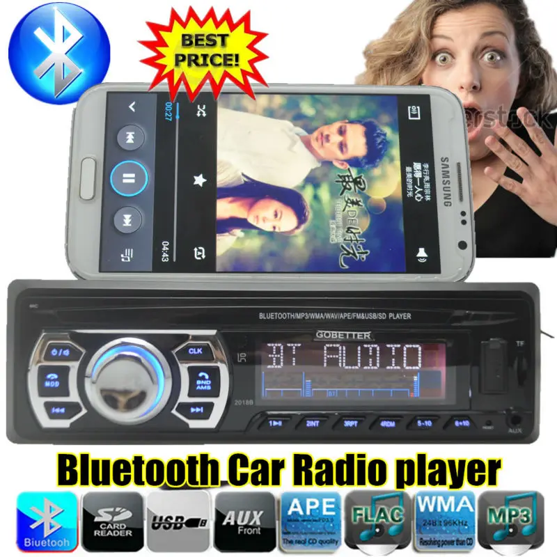 Новинка 2015 г. автомобильный радиоприемник 12 В стерео Bluetooth громкая связь телефон 1
