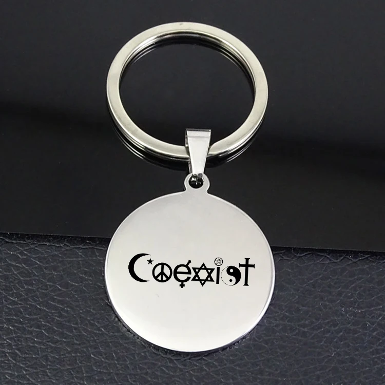 

COEXIST Bardian Keychain High Quality Keychains Jewelry Drop Shipping for Men and Women YP7381