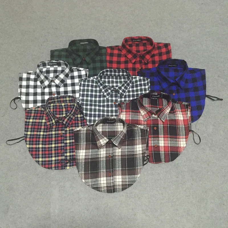 Мужские и женские съемные воротники Поддельный Воротник классический плед все