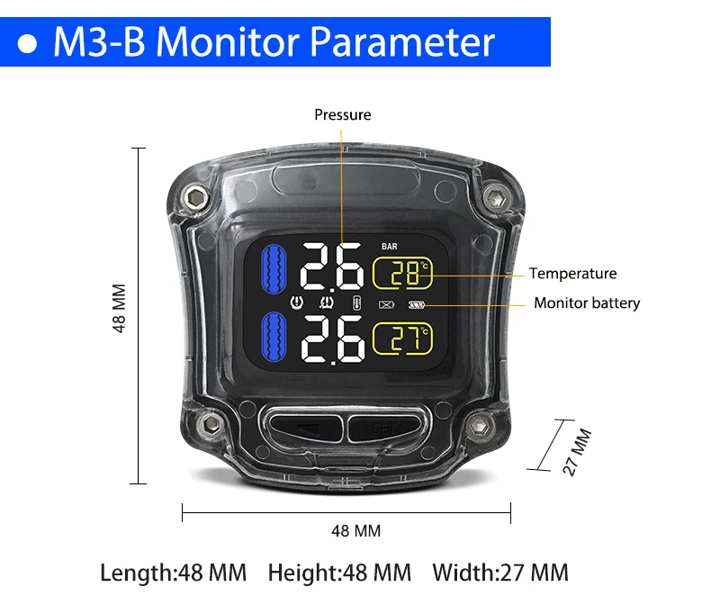 Умный мотоцикл TPMS 2 Внутренние Внешние датчики комплект беспроводной двигатель