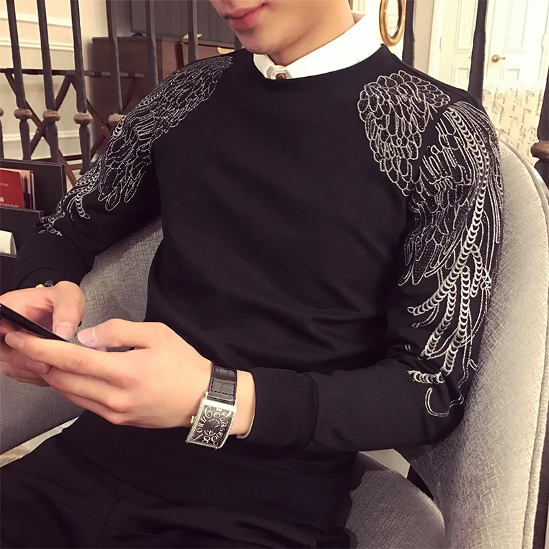 Серебро качели вышивать Толстовка 2018 Осень Роскошные Блестки Moleton Masculino Ropa De Hombre
