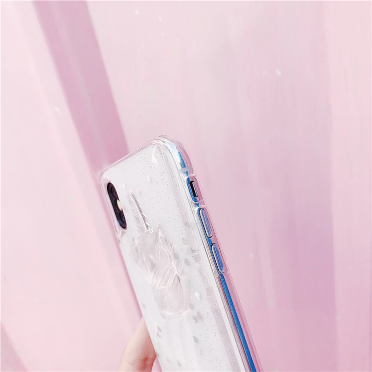 Wixcen корейский 3D чехол для телефона с блестками Iphone 8 прозрачный из ТПУ и животными