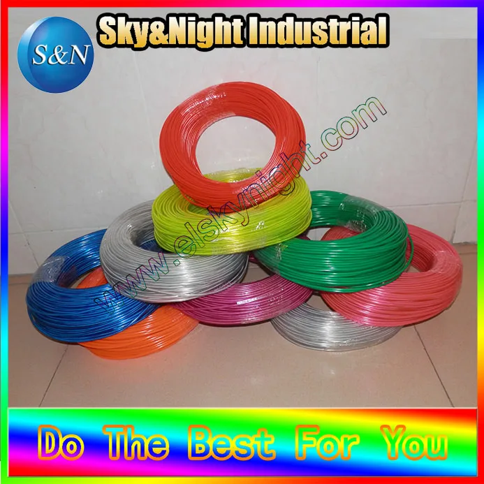 

Free shipping-High brightness el wire-3.2mm-two rolls any two colors(red/pink/prulple/white/ice blue/blue/orange/green/grass)