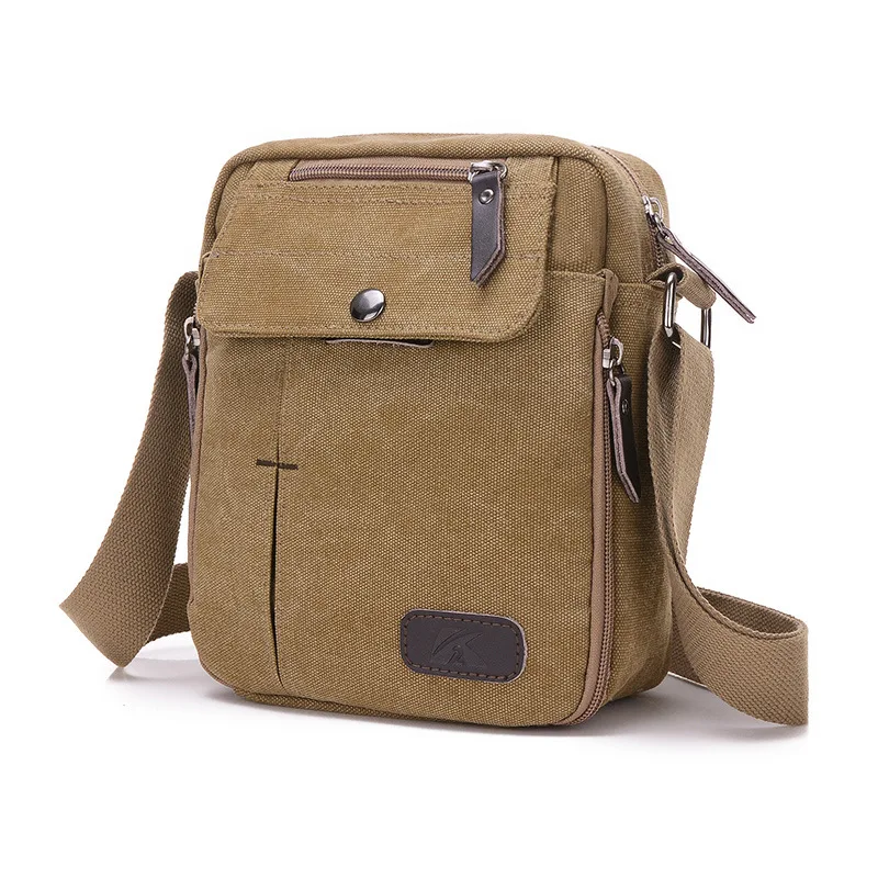 Винтажная многофункциональная холщовая мужская сумка через плечо маленькая