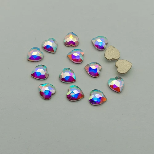 5mm or 6mm heart AB 500 шт Стразы для дизайна ногтей, украшения, аксессуары из камней для ногтей, AB, Блестящий Бриллиант, плоская задняя сторона, самоцветы, дизайн, сделай сам, 3D украшения для ногтей - Цвет: 5mm or 6mm heart AB