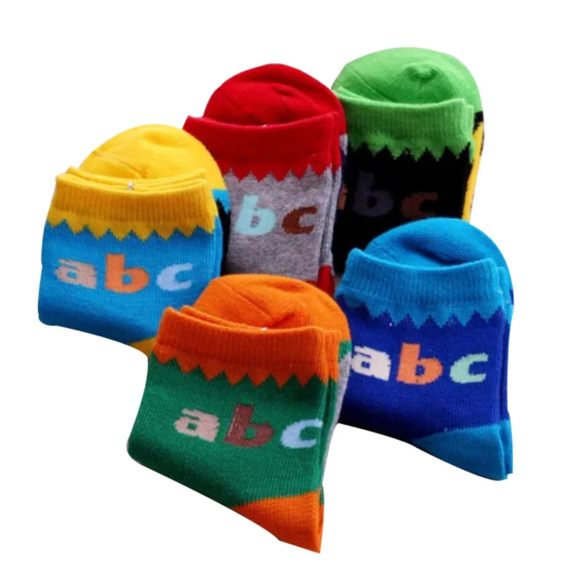 5 пар/лот детские носки коллекция 2017 года весенне-летние хлопковые с буквенным