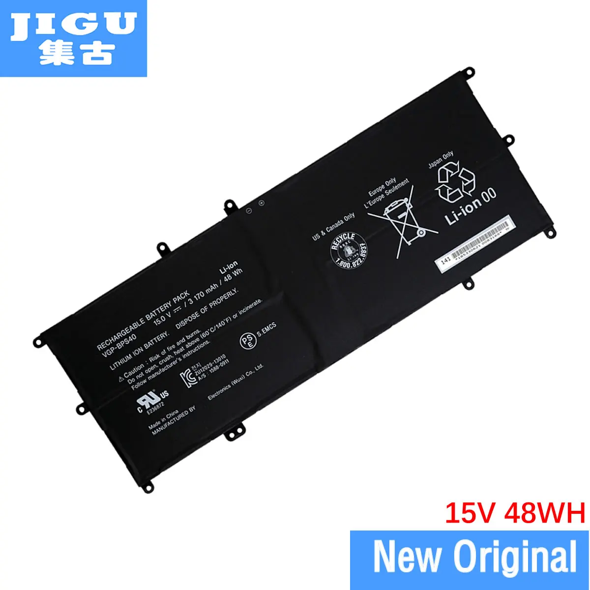 JIGU VGP BPS40 Оригинальный аккумулятор для ноутбука SONY VAIO Fit 14A 15A SVF14N SVF15N Series 15V 3170MAH|laptop