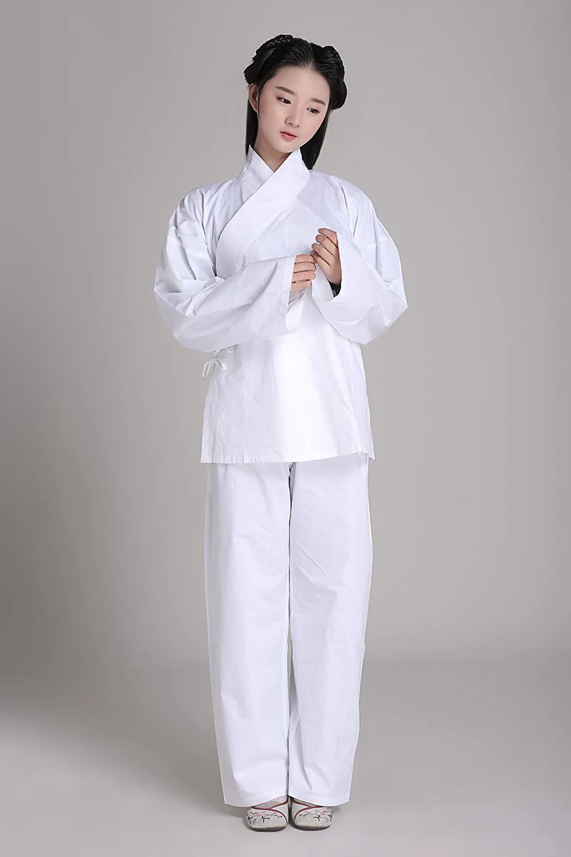 Пижамы унисекс Hanfu хлопок одежда для сна дома трико китайские древние белые пижамы свитер для практики в храмах