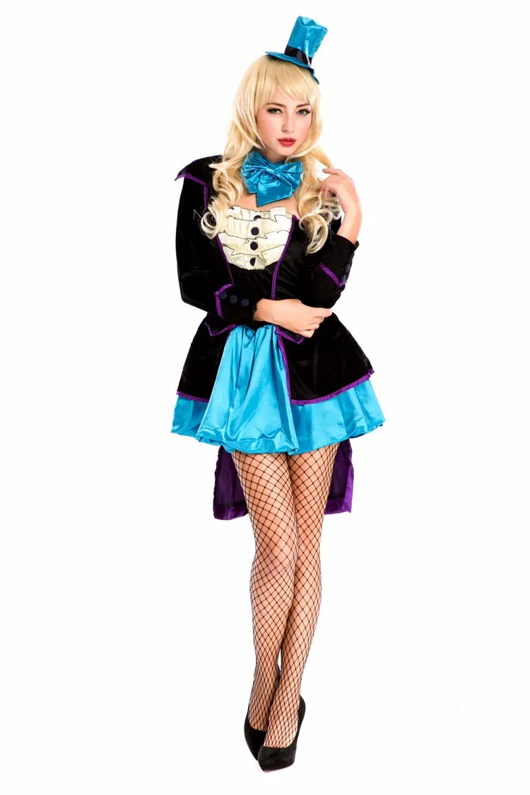 Аниме Косплей Элис в стране чудес Mad Hatter карнавальный костюм на Хэллоуин карнавальные костюмы для женщин женские вечерние маскарадные платья