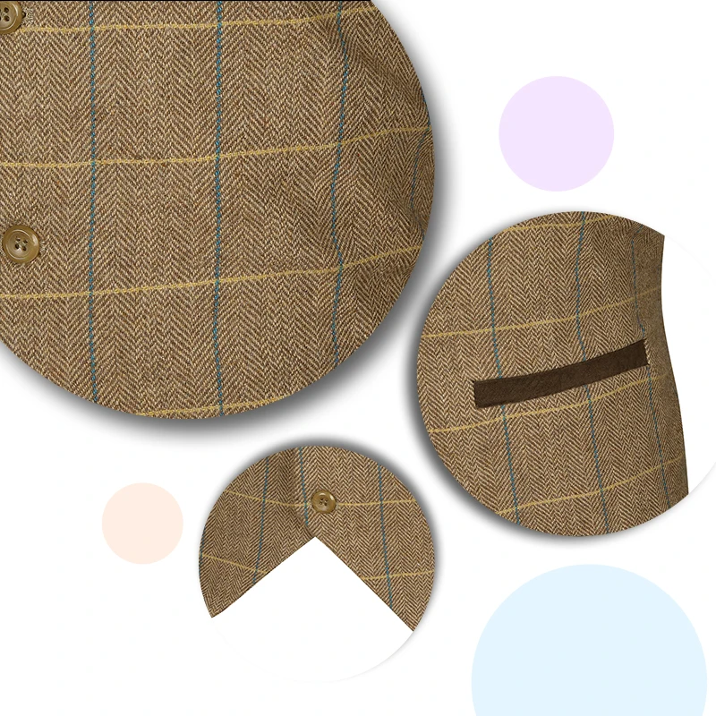 YUNCLOS новый мужской шерстяной костюм жилет однобортный клетчатый Свадебный Приталенный для жениха деловой