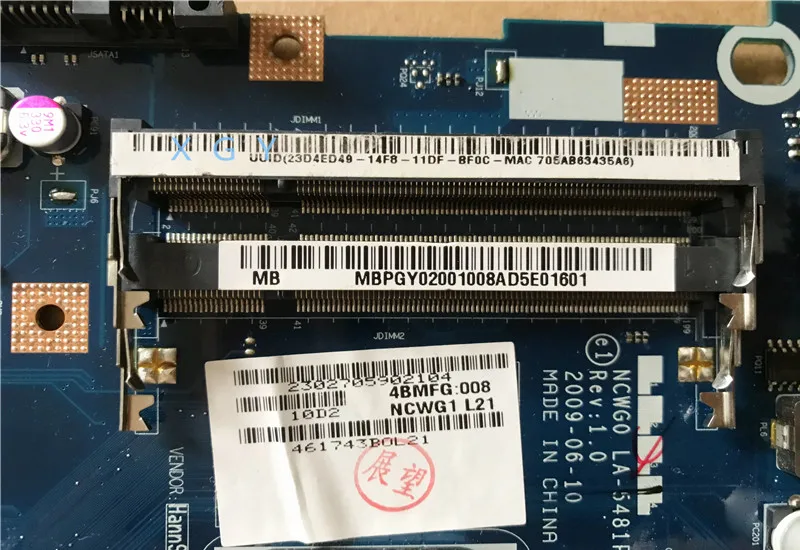 LA-5481P для ноутбука Acer aspire 5516 5517 5532 Материнская плата MBPGY02001 NCWG0 материнская DDR2 100%