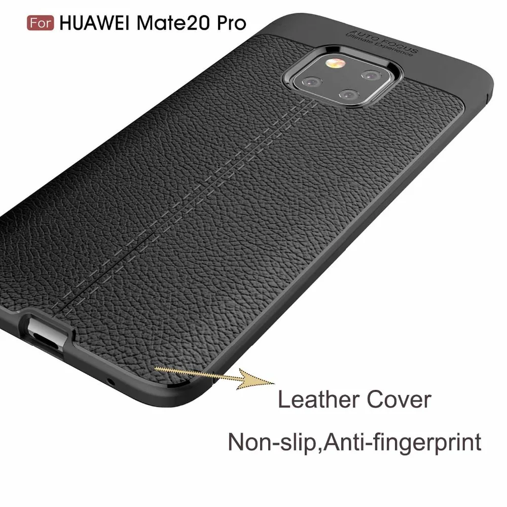 Ультратонкий чехол для телефона huawei mate 20 Pro с автофокусом Кожаный Мягкий ТПУ
