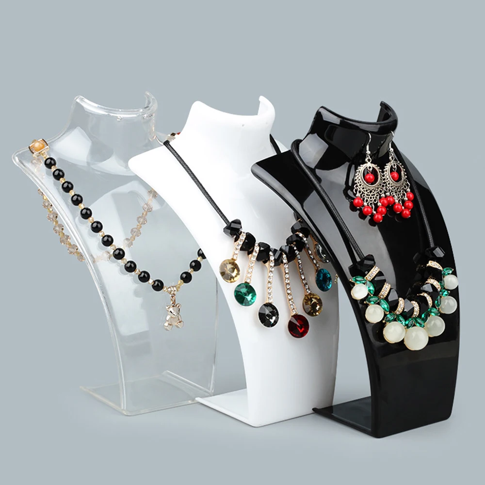 Простой 3 цвета акриловые манекен Цепочки и ожерелья Jewelry Подвеска Дисплей Бюст