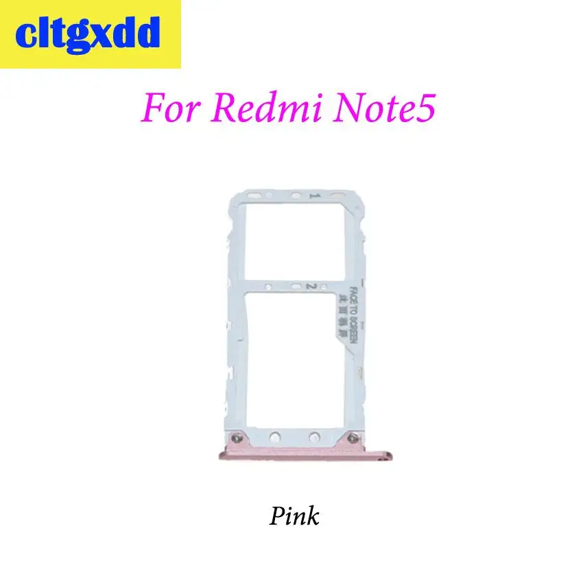 For Note 5 Pink Cltgxdd сим-карты слот, разъем для лотка держатель для Xiaomi Redmi Note 5 5A Адаптеры для sim-карт телефон запасные Запчасти - Цвет: For Note 5 Pink