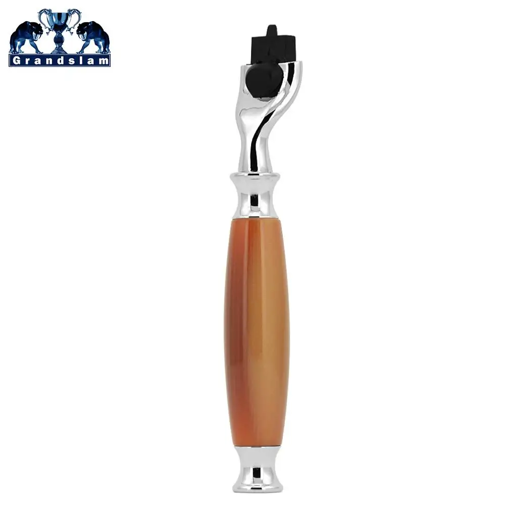 No.3 Resin Handle Grandslam Мужская Ручная бритва Mach 3 Безопасная бритва Ручка для бритья бороды влажный бритвенный нож держатель - Цвет: No.3 Resin Handle