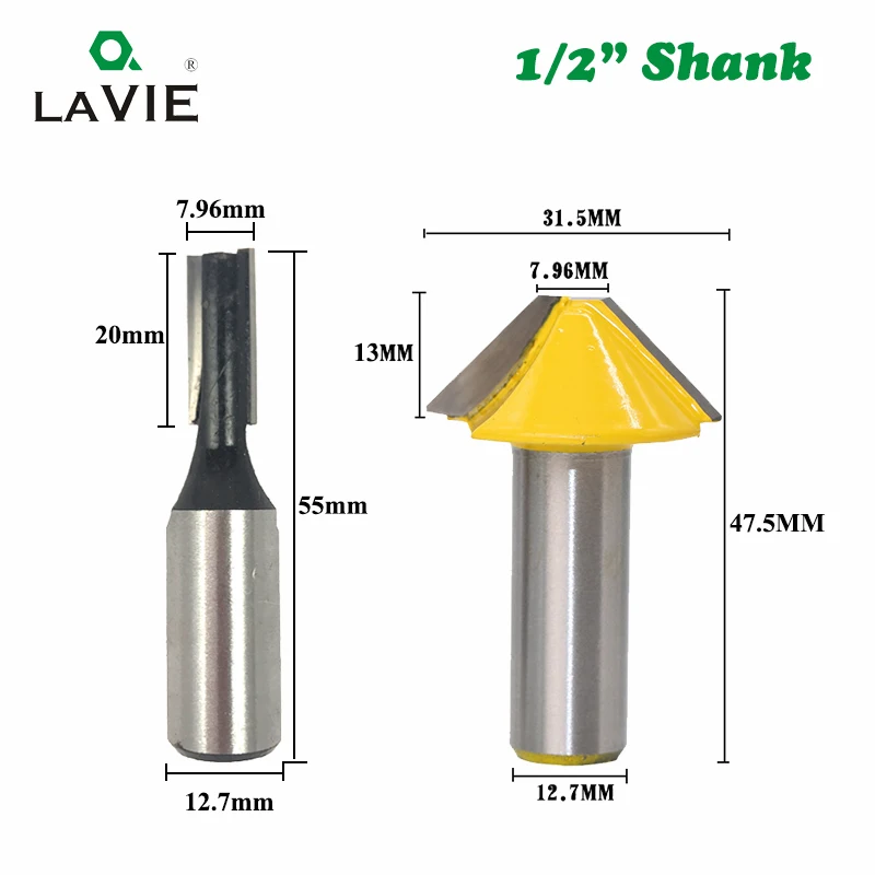 LAVIE 2 шт. 12 мм 1/2 твердосплавные режущие биты нож с плоским дном V образные фрезы
