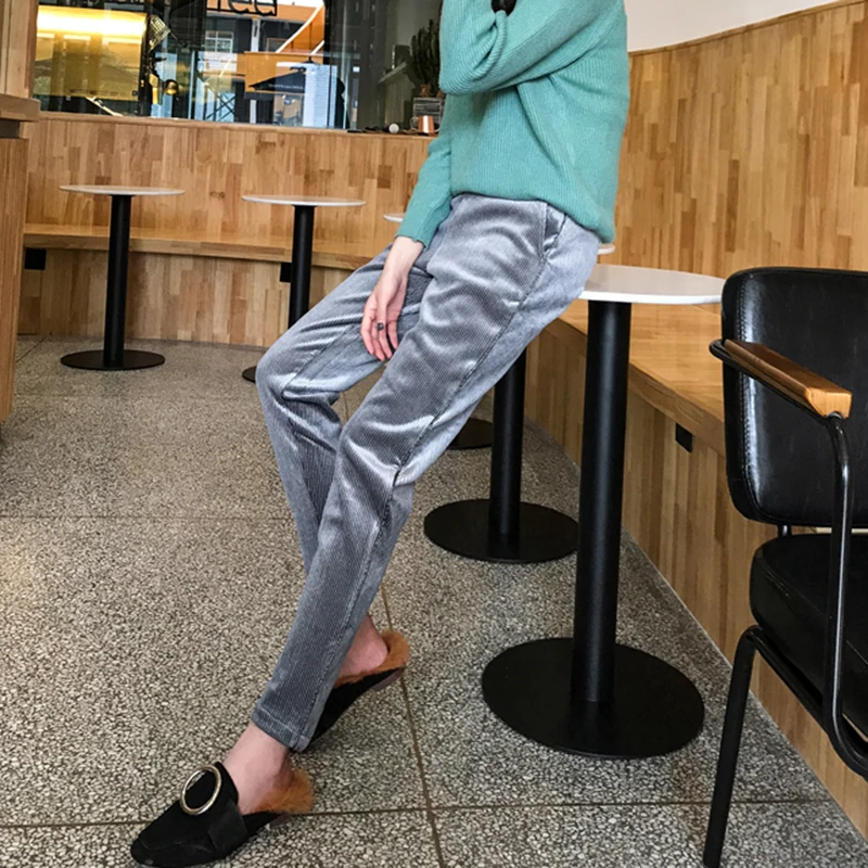 Женские утепленные бархатные брюки повседневные теплые брюки-шаровары с