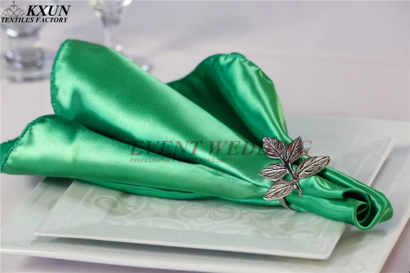 30x30cm green Атласные салфетки для свадебного стола из шелка и хлопка, салфетки для свадебного банкета, вечерние, для украшения стола - Цвет: 30x30cm green