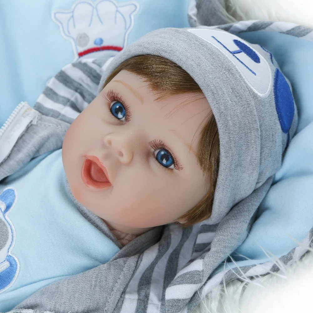NPK 55 см мягкий настоящий сенсорный силиконовый boneca bebes Возрожденный силикон младенец получивший новую жизнь куклы Дети День рождения Рождественский подарок популярный