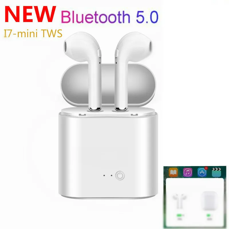 I7 I7s мини Tws беспроводные Bluetooth наушники стерео гарнитура наушники с микрофоном зарядная коробка для всех смартфонов Android