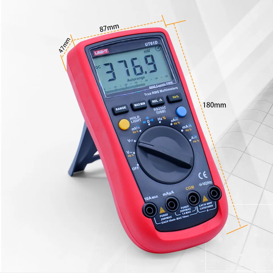 UNI-T UT61A UT61B ut61c UT61D UT61E Цифровой мультиметр Туре RMS AC DC метр Программы для компьютера CD и удержания данных multitester+ подарок