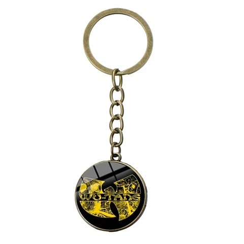 SONGDA буквенный принт WU TANG CLAN Logo брелок модный Wu Tang хип-хоп группа стеклянный купольный кулон брелок для любителей музыки Ювелирные изделия Подарки - Цвет: Style 4