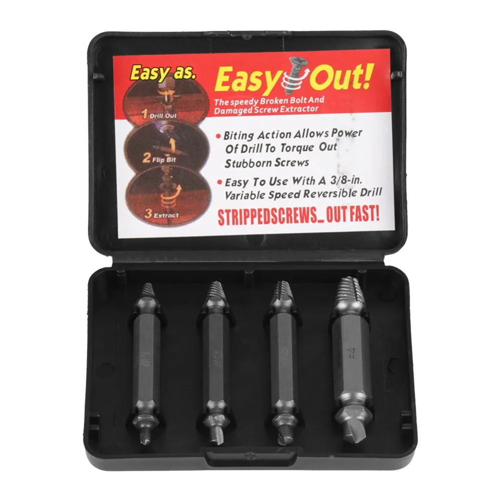 4 шт. двухсторонний поврежденный Винт экстрактор сверла руководство набор
