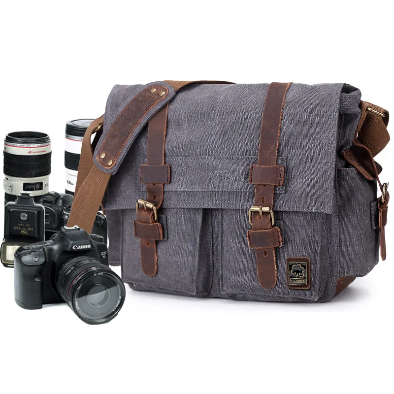 Ретро Холст сумки через плечо слинг DSLR SLR Фото Видео Мягкая Повседневная сумка пакет чехол для путешествий камера защитный чехол s