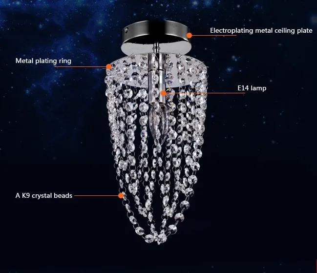 Светодиодная 1 light Chrome K9 Современная хрустальная люстра освещение 110V 220V