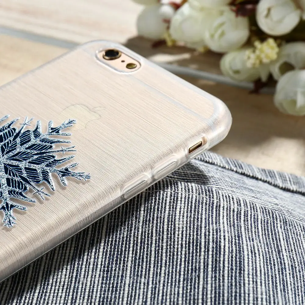 Чехол CASEIER с тиснением в виде рождественской снежинок для iPhone 7 6 6s Plus 5 SE