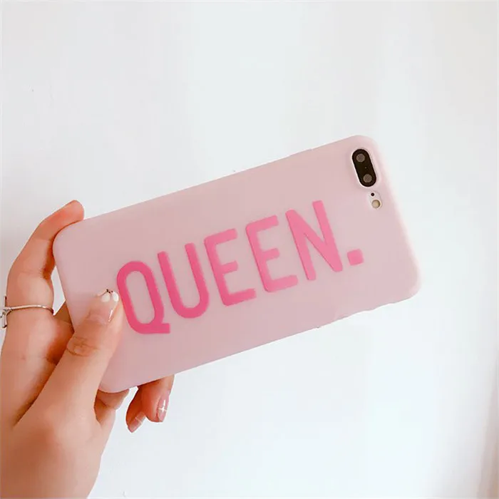 Чехол для телефона с надписью QUEEN &amp BOSS пары iphone женский 6 6S 7 8 Plus чехол X Тонкий