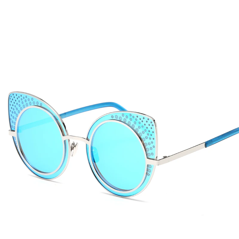 Дамы негабаритных солнцезащитные очки Для женщин кошка глаз женский Винтаж