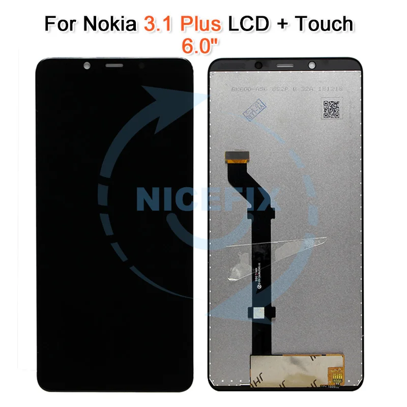 Для Nokia 3 1 Plus ЖК-дисплей и сенсорный экран дигитайзер TA 1049 1057 1063 1070 сменная сборка