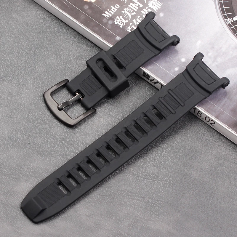 High quality black silicone rubber strap for Casio PRG-130YPRW-1500YJ sports waterproof men's watch strap watch accessories