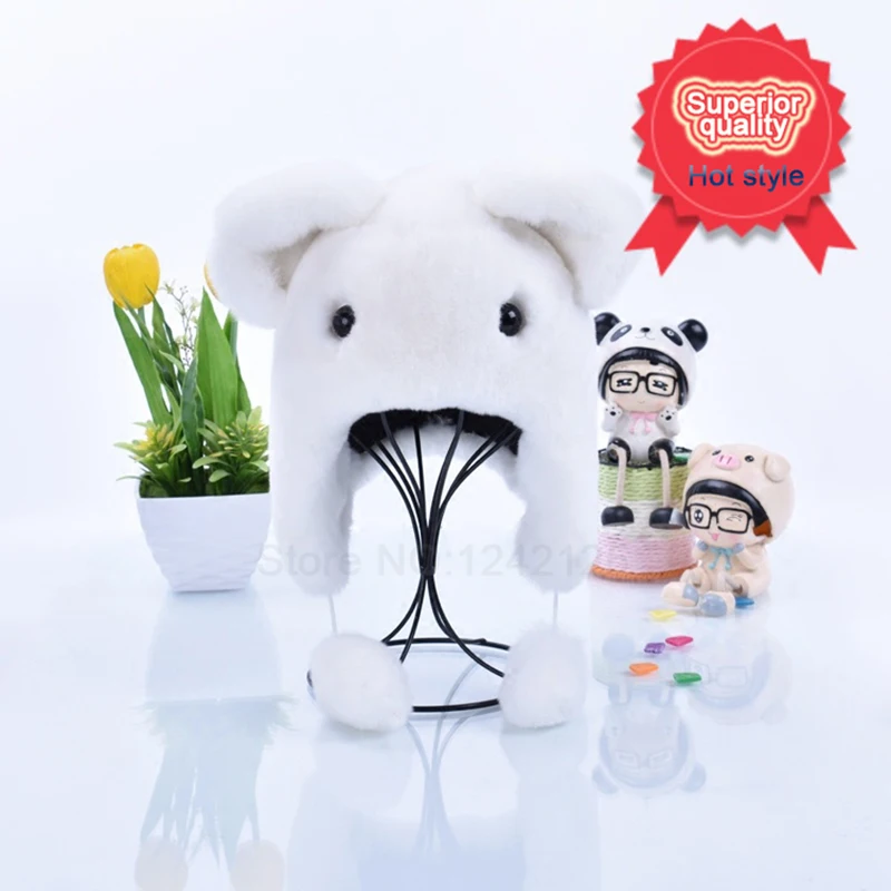 Шапка для маленьких мальчиков и девочек сезон осень-зима Настоящий мех кролика