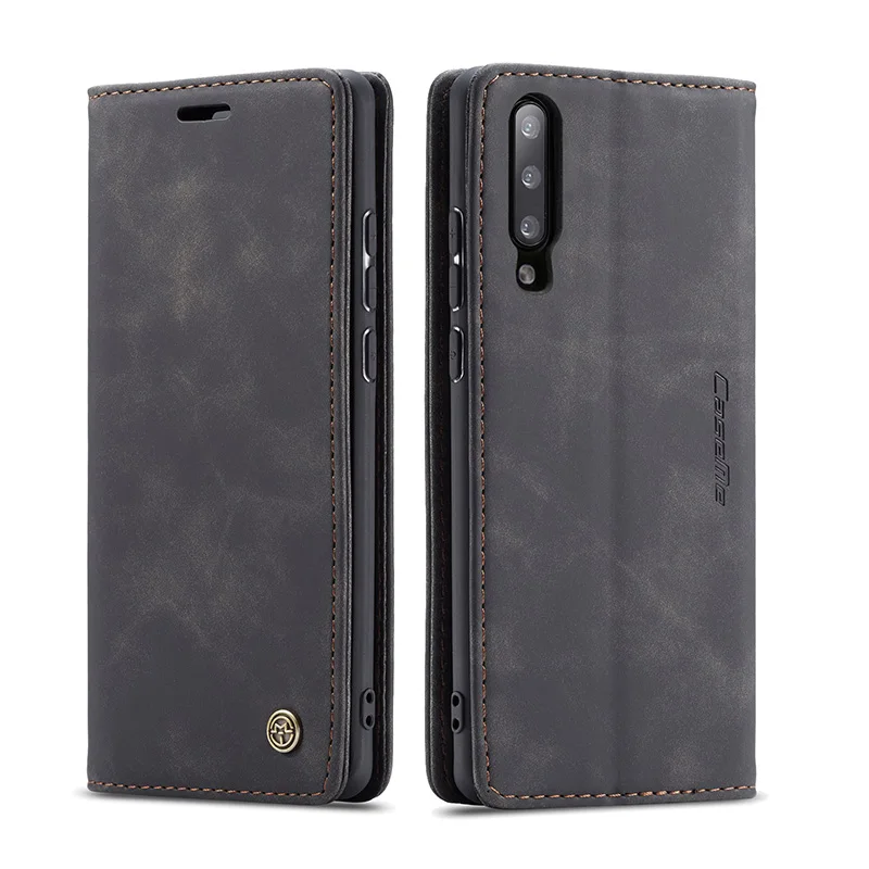 Винтажный кожаный чехол для Xiaomi mi 9 9 T, роскошный Авто Магнитный флип-чехол-кошелек, чехол для телефона для Xiaomi mi 9 mi 9 mi 9 T, силиконовая задняя крышка - Цвет: Grey Black