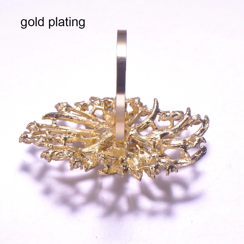 L0340-ring) 50 шт./лот Стразы Кольца для салфеток для украшения свадебного стола, покрытие из никеля или розового золота