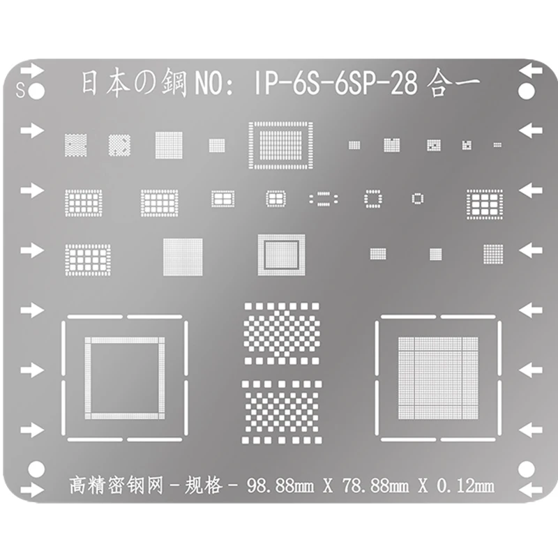 WL BGA Stencil for iPhone 8 8P 7 7P 6S 6SP 6 6P Motherboard IC Chip Reballing Kit | Инструменты