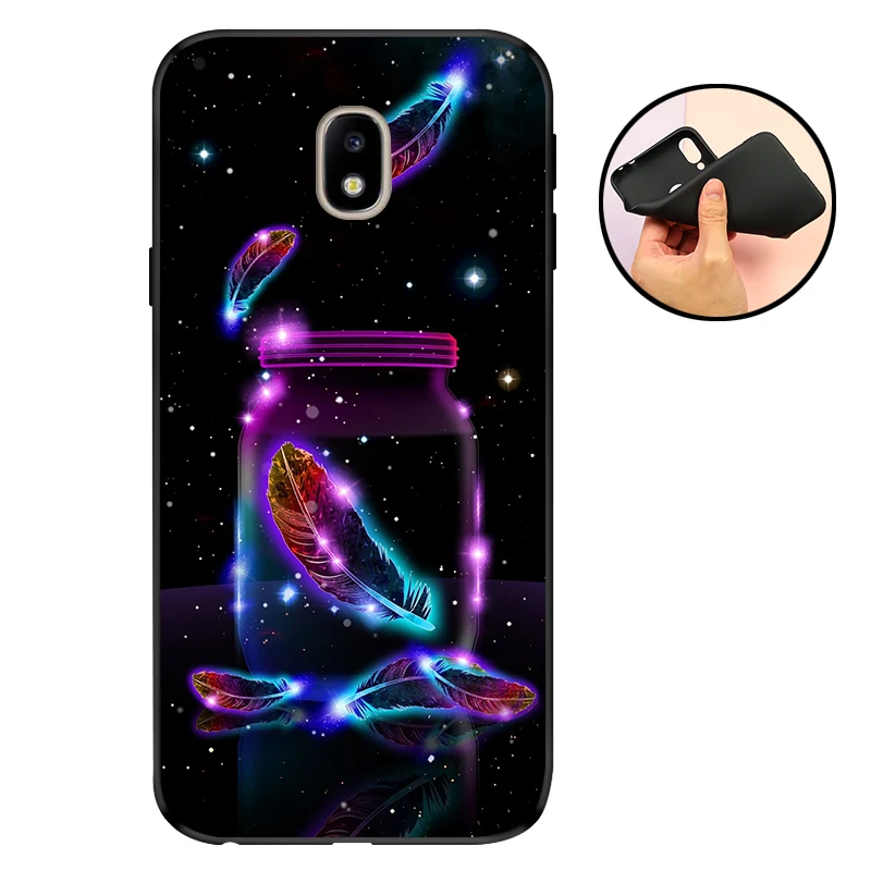 Чехол для телефона Samsung Galaxy J5 2017 чехол задняя крышка черный матовый мягкий TPU J530F